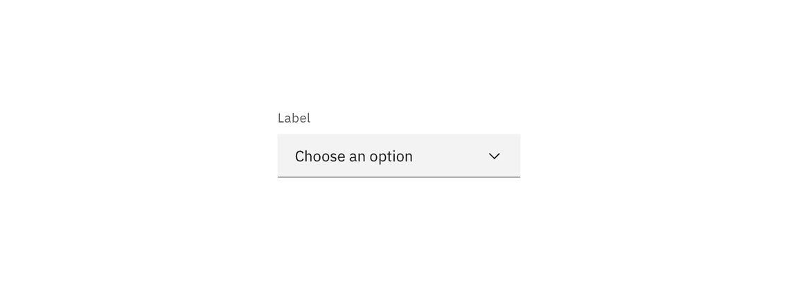 Default and new selection state examples for Select